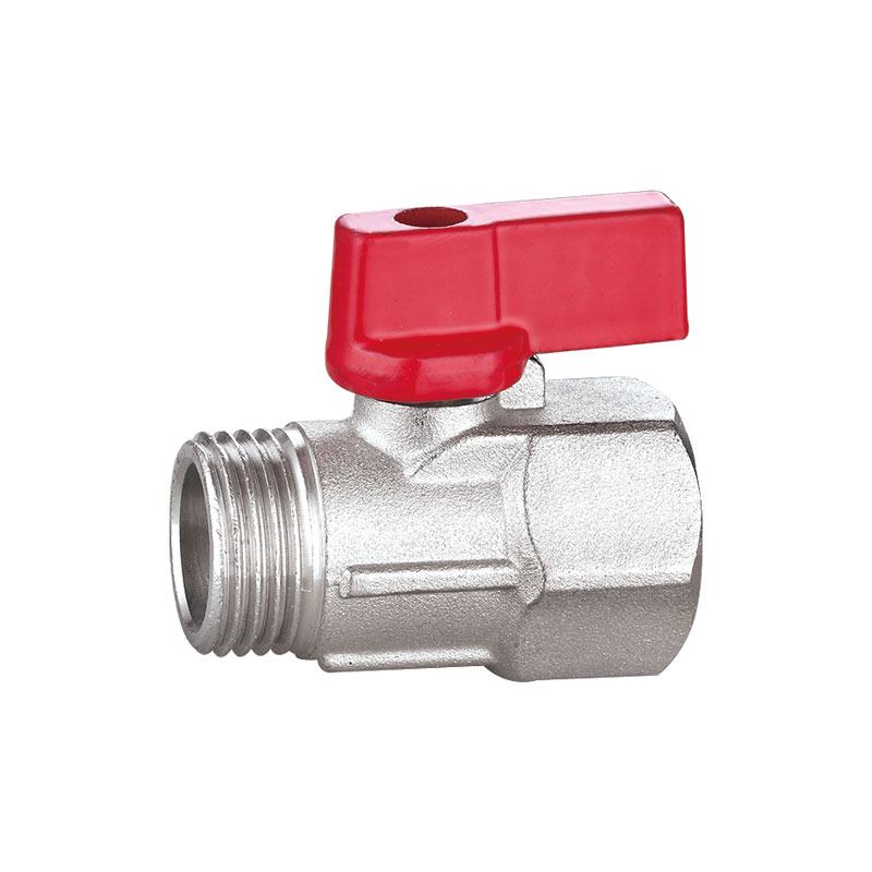 Mini supapă din alamă cu pas complet cu mâner din plastic AMT-2027