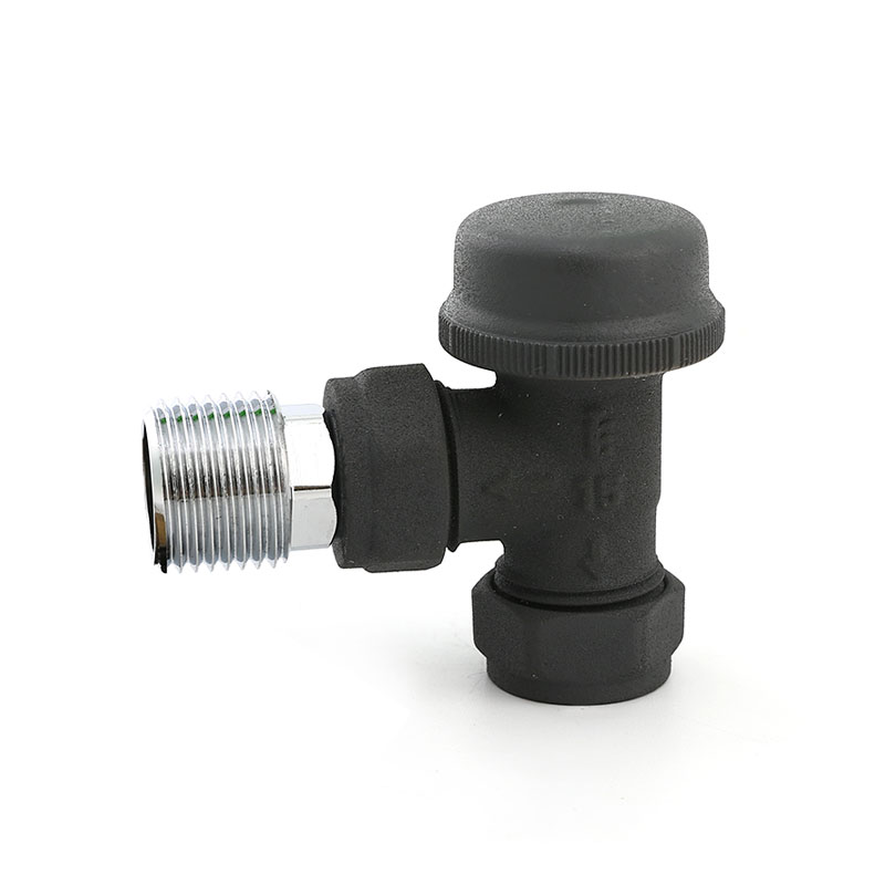Supapă radiator cu suprafață neagră tip unghi AMT-4032